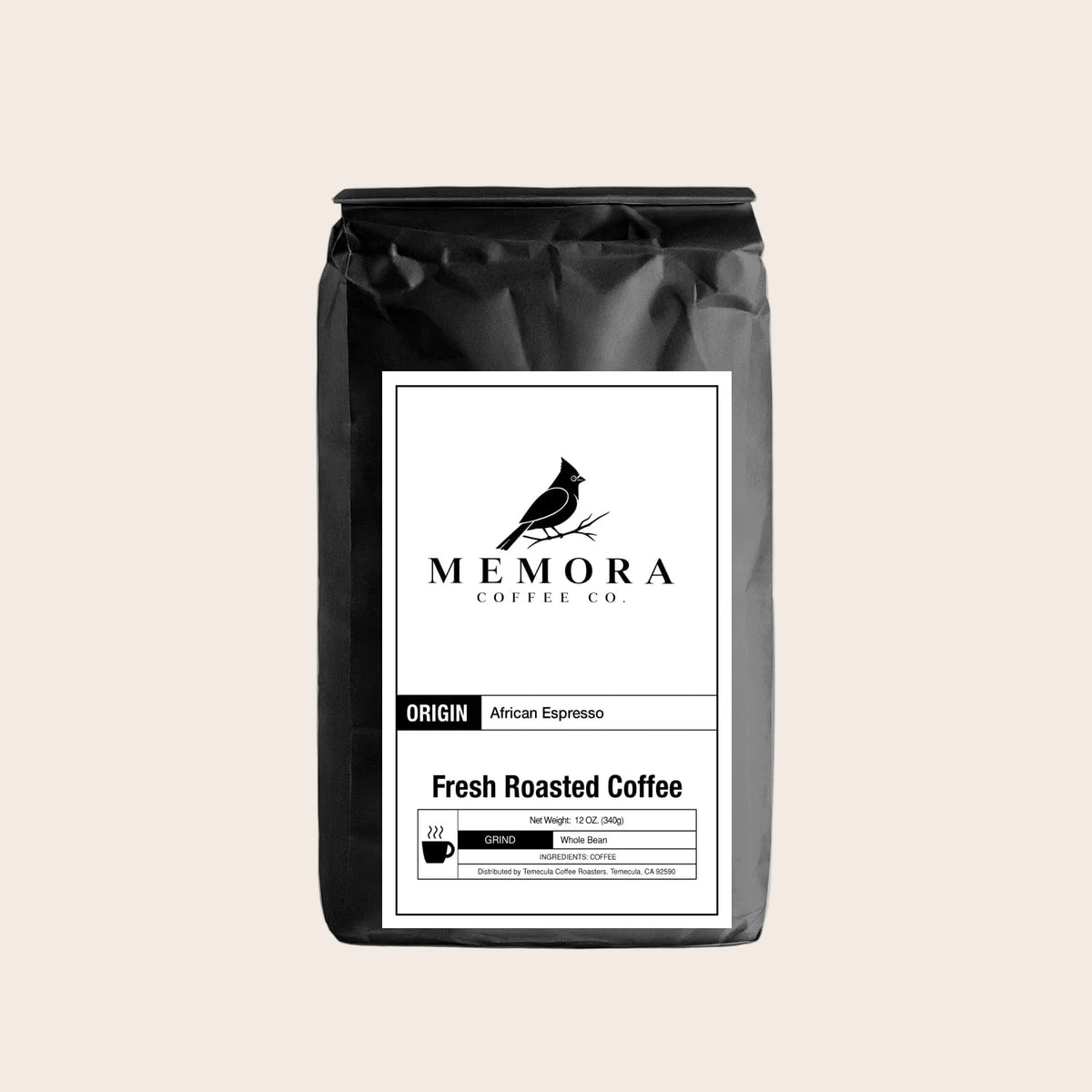 African Espresso medium-dark roast coffee, 12oz bag